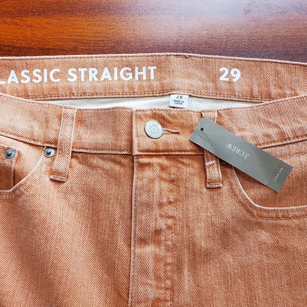 J. Crew Straight Jeans, pink, size 29